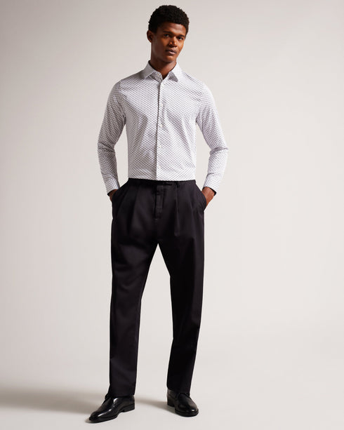 WILLUW-Shirts-A versatile shirt with a minimalist feel, WILLUW has a classic collar and subtle geometric print that makes it suitable for almost any occasion. With a great fit and made from a cotton blend, it's an easy addition to upgrade your wardrobe.By choosing Ted Baker cotton products, you're supporting our investment in the Better Cotton Initiative's mission. This product is sourced via a system of mass balance and therefore may not contain Better Cotton. Button up shirt Long sleeved Cotton blend Clas